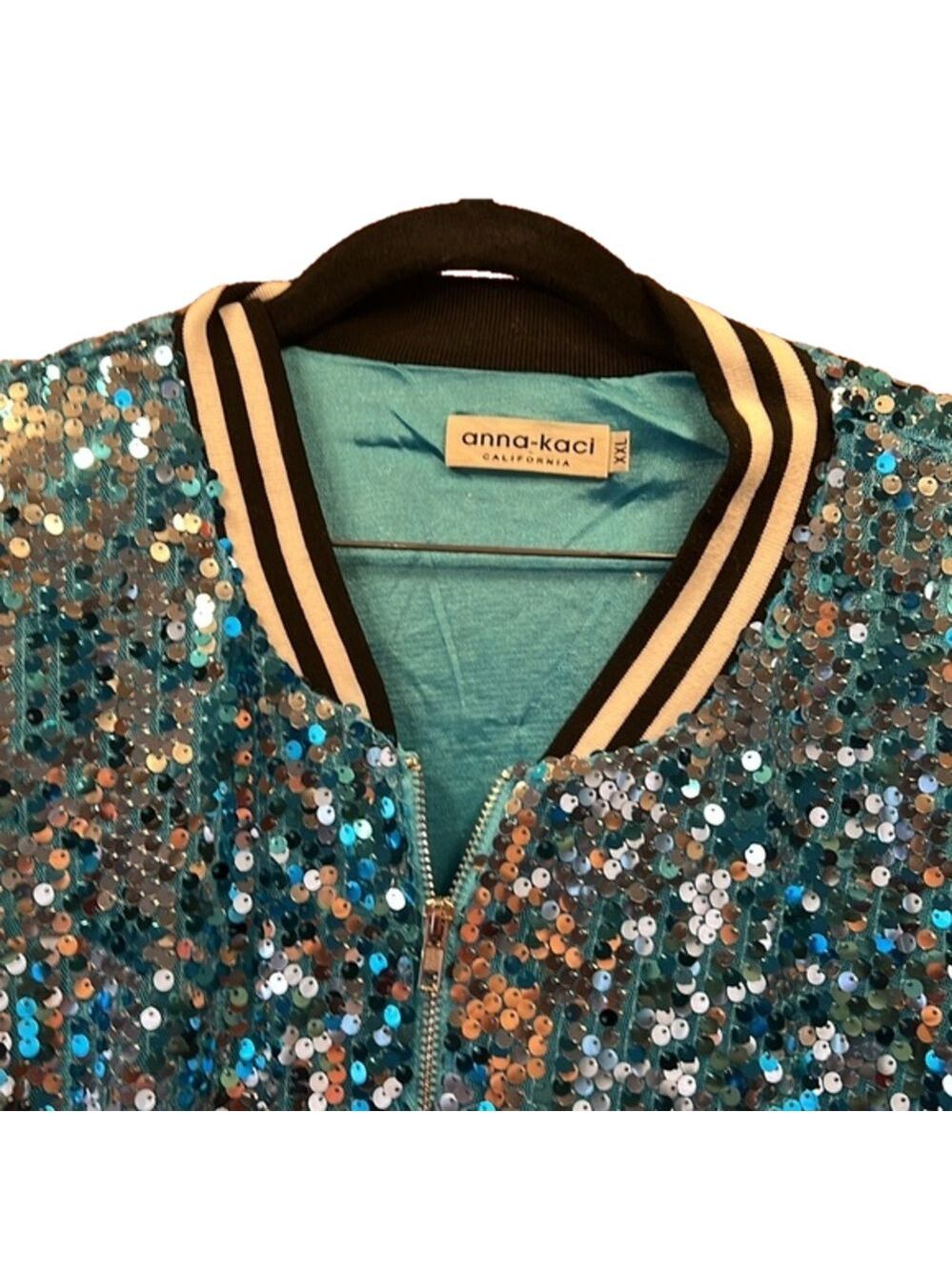 Anna-Kaci California Jacket, SZ XXL, PTP 27”, Length 27.5”, Full of Sparkles - Picture 6 of 9